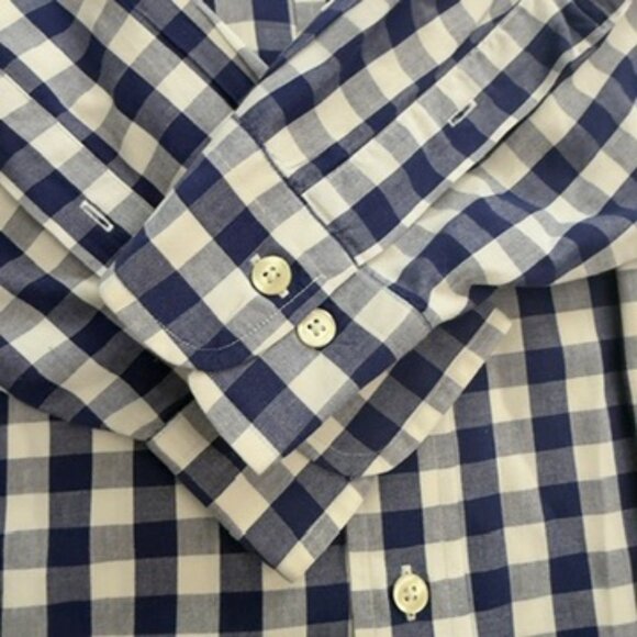 Brooks Brothers Navy & White Gingham Button-Down Shirt – Size Large - Picture 5 of 12